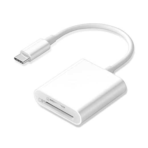 USB C SD Card Reader, Type C SD Card Reader, Supports SD and MicroSD Memory Card Adapters for iPhone 15 16/iPad/MacBook/Mac, Trail Camera Viewer Plug and Play -2 Slots