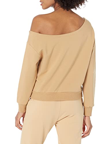Amazon Essentials Women's Terry Cotton & Modal Cut Out Shoulder Sweatshirt (Previously Daily Ritual), Tan, Small #TOP1