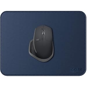 V-CUBE DESIGNS Mouse Pad |25X21cm| 2.4mm Thick(Padded)|Premium Vegan Leather|Stitched, Reversible use, Splash-Proof, Anti-Skid for Gaming, Computer, Laptop, Home&Office in a Fresh Modern Design| Blue