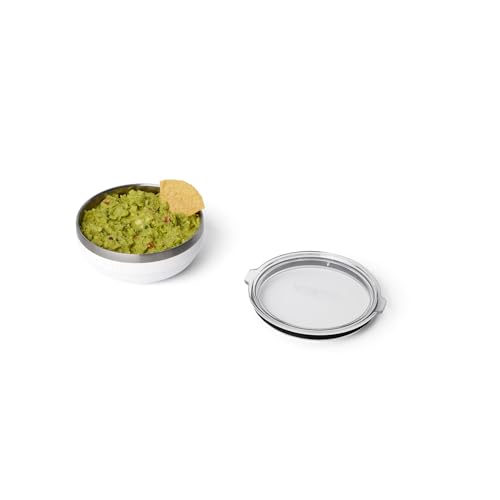 Image of YETI Rambler Low Bowl, Vacuum Insulated, Stackable and Nestable Stainless Steel Bowl with Lid, 0.7 Quart, White