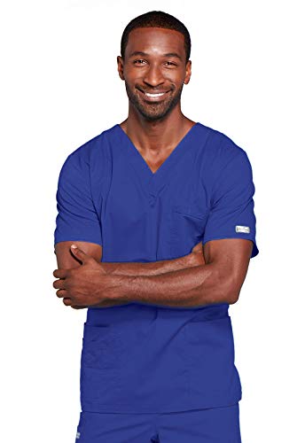 Image of Cherokee Scrubs for Men & Women V-Neck Scrub Top with 4 Pockets, Cotton Blend Soft Stretchy Easy Care Nursing Uniform - 4725