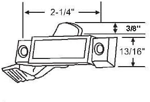 Window Sweep Latch for Sash Lock, White, 2-1/4" Screw Holes, 3/8" Latch Projection
