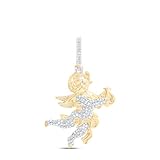 Jewels By Lux 10kt Yellow Gold 1/2 Cttw Natural Diamond Fashion Angel Pendant