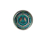 Qualitativ hochwertig AMAZETEC Hippie Peace Zeichen Glaskuppel Ring DIY Handmade Modeschmuck Vintage Charm Trendiges Geschenk für Männer Frauen Geschenk, 25, Glas, Künstlicher Peridot