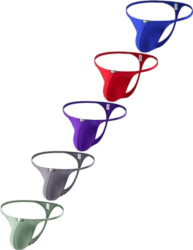 iKingsky Men's G-string Underwear Soft Y-Back Panties Breathable Bulge Thong Underpanties for Men