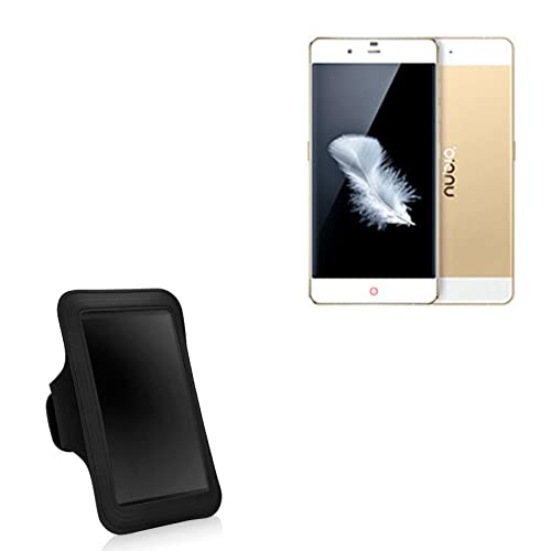 BoxWave Case Compatible with ZTE Nubia My Prague - Sports Armband, Adjustable Armband for Workout and Running for ZTE Nubia My Prague - Jet Black