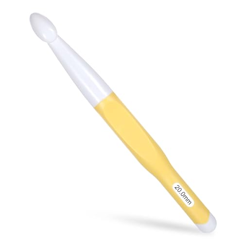 20mm Large Size Crochet with Ergonomiv Handle Long Rubber Handle Crochet Hook Knitting Giant Crochet Hooks for Chunky Yarn Scarf DIY Wool Products(20mm)