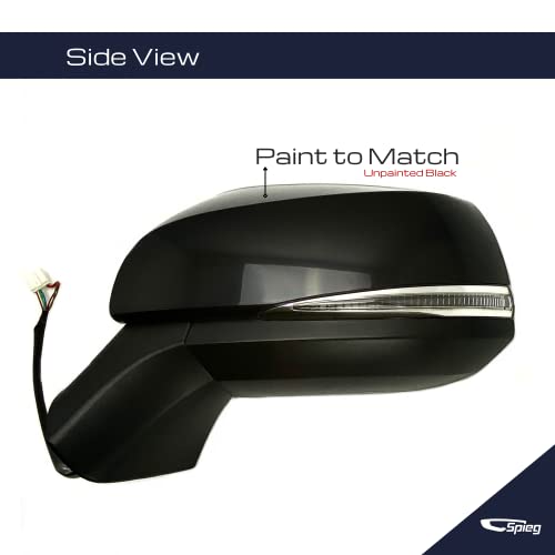 Spieg Driver Side Mirror Replacement For Toyota Rav4 2019-2020 Power Heated Blind Spot Monitoring Turn Signal Black 8 Pin (Lh) #TOP3