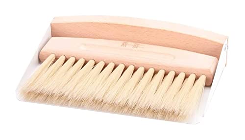 Mini balai-poussière de cheminée avec manche en bois authentique