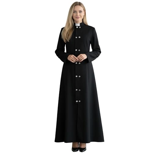 Robe de clergé noire à manches longues pour prêtre et célébrant ecclésiastique