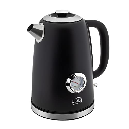 T24 Bouilloire rétro 1,7 l Thermomètre (noir mat)