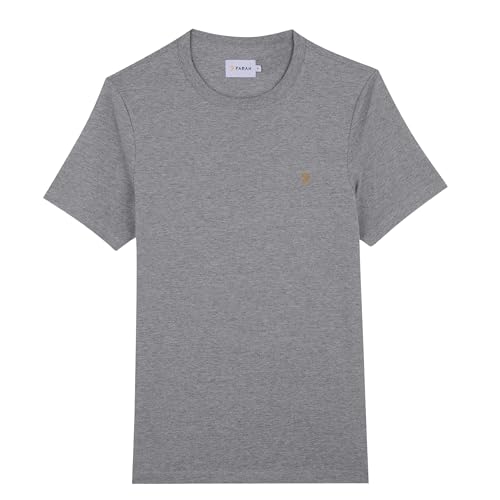 Farah Danny Reg SS Tee T-Shirt, Gris chiné, M Homme