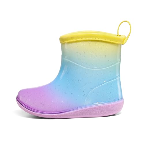 K KomForme Toddler Rain Boots Baby Easy-on Rain Shoes Lightweight Waterproof for Boys and Girls,Size 6 Toddler