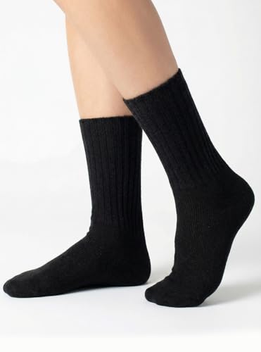 Image of WARRIOR ALPACA SOCKS - Ribbed Casual Everyday Alpaca Wool Crew Socks For Men And Women