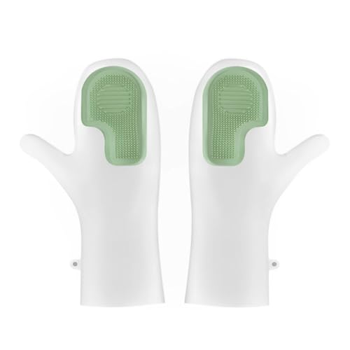 TEOZBLU Guantes De Limpieza De Silicona, Reutilizables, Cepillo De Silicona, Guantes Para Fregar, Para Lavar Platos, BañO, Cocina, Limpieza De AutomóViles Y Aseo De Mascotas