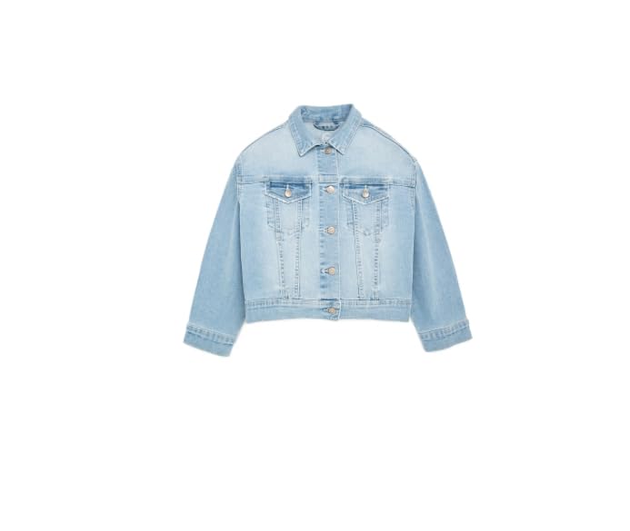 Girls Distressed Denim Jacket, Button Front