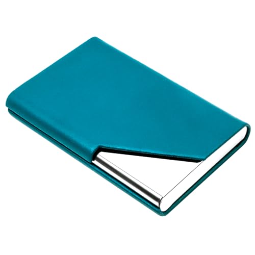 Image of Padike Business Card Holder, Upgraded Leather Business Card Case Pocket Card Holders for Men or Women, Metal Slim Name Card Holder RFID Blocking Business Card Carrier with Magnetic Closure(Y-TQ)