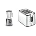 Krups KB403D11 Perfectmix+ Stand Mixer, 1200 W, 1.5 liters, Acier Inoxydable & Control Line Grille-pain inox 2 fentes extra larges, Toaster 850 W, Remontée extra haute, 6 niveaux de dorage