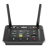 1Mii B03S Bluetooth 5.3 Transmitter Receiver for TV Home Stereo, Wireless Audio Adapters with Audiophile DAC, aptX Adaptive/LL/HD, Dual Link, Optical RCA AUX 3.5mm Inputs/Outputs