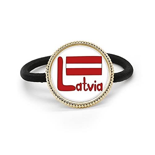 Coletero de Letonia con diseño de bandera roja de plata de metal para el pelo