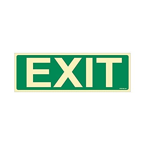 Clickforsign Glow In the Dark Exit Sign Board - Pack of 2