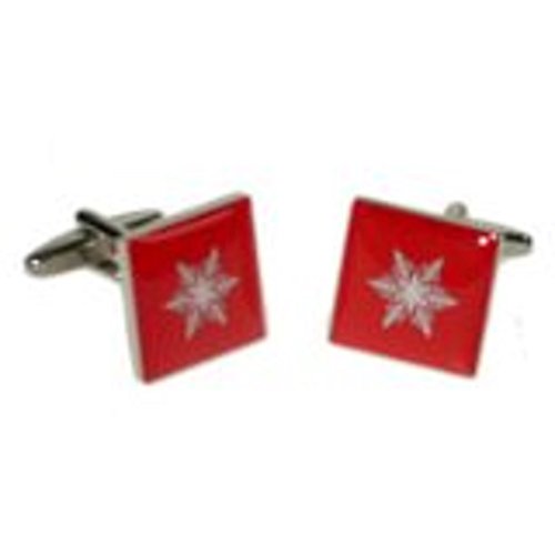 Mancuernas Hombre GTR Copo de Nieve Rojo Navidad miniatura 1
