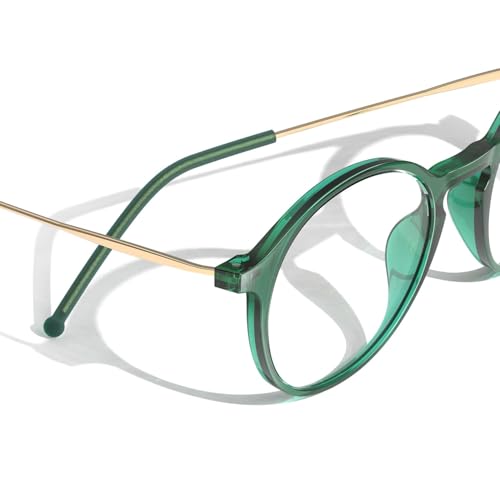 Image of VISOONE Lightweight Anti-Slip Blue Light Blocking Glasses Niko | Clear Lense UV400 Round Frame Fashion Cute Slim Eyewear for Women Men non prescription