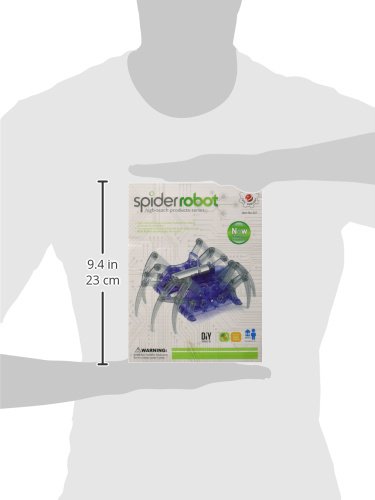 Assembled DFRobot Spider Robot held in a hand, showing its size