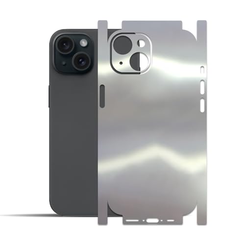 Protection carbone pour iPhone 15 revêtement premium argenté effet 3D - 2