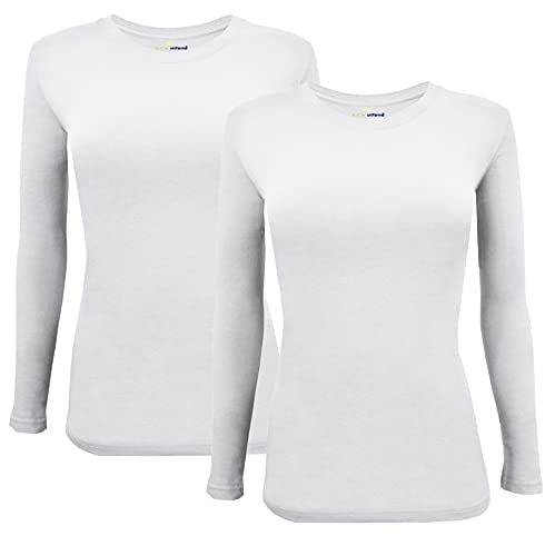 Image of Natural Uniforms Women's Long Sleeve Underscrub T-Shirt - Cotton Blend Scrub Base Layer for Nurses & Medical Professionals