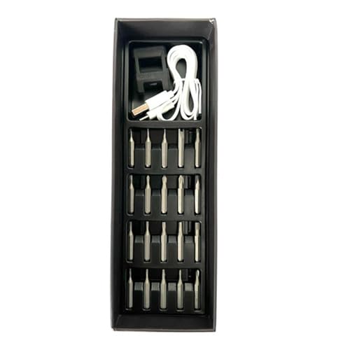 Micro Chave Parafusadeira Elétrica Ferramenta Luz Led Recarregável Mini Yaxun 801 com 20 Ponteiras