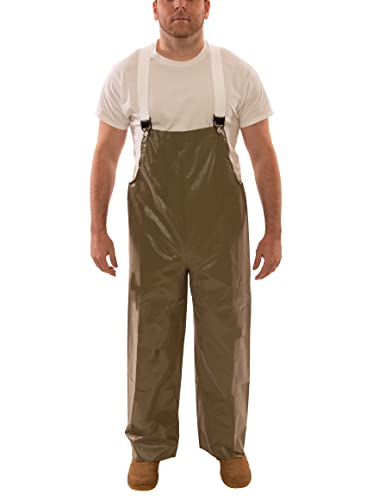 Image of TINGLEY O12008 Magnaprene Flame-Resistant Waterproof Overalls, Medium | Taped seams for 100% waterproof protection, Stitched seams, Neoprene on nylon plain front overalls, Olive Drab