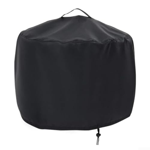 Cubierta redonda resistente para estufa de fuego con características resistentes al viento y asas de fácil agarre para seguridad al aire libre (420D: 61 x 69 cm)