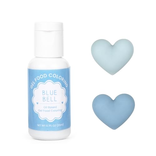 Oil Based Food Coloring for Chocolate, 20ml Edible Blue Bell Oil Based Food Coloring Gel for Cake Decorating, Sugar, Candy Melts, Baking, Cookies, Icing Frosting, Meringues, Cream- 0.7 Fl. Oz(Blue Bell)