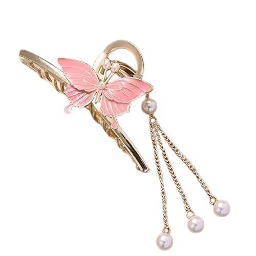 M T BROTHERS - 1 Pcs Big Fancy Metal Non-Slip Hair Clip, Large Jaw Clips, for Women Thin Thick Curly Hair Pearl Hair Clips Sparkly Hold Hair Jaw Clips (CLASSY, PATTERN 2)