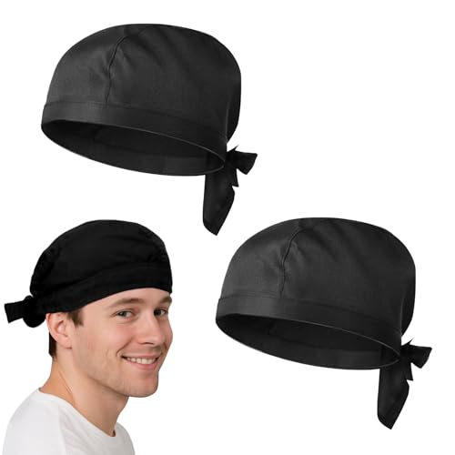 Seefey Lot De 2 Toque de Cuisinier, Calot Cuisine, Bandana Homme pour Hommes Et Femmes, Chapeaux De Chef Extensibles pour Restaurants, Cuisines, Boulangeries,...