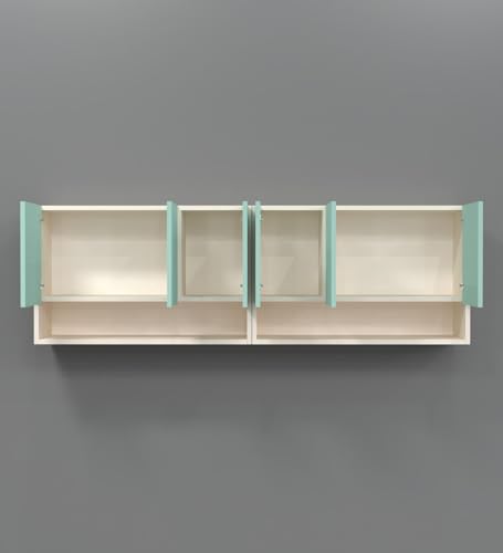 Image of SPECIALITY PANELS 6 Door Wall Cabinet with UV Profile Shutter | Wall Mounted Storage Cabinet for Kitchen Bathroom Living Room | Wooden Wall Cabinet Organizer Mint Finish DIY Assembly