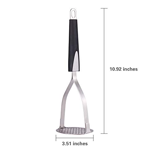 Potato Masher, McoMce Potato Masher Stainless Steel with Smooth Anti-Slip Grip, Masher for Pressing Bean, Vegetable, Fruits and Baby Food, Sturdy & Easy to Use Kitchen Gadget Potato Masher(11 Inches) - Thumbnail 2