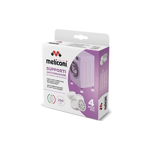 Meliconi Anti-Vibrations-Halterungen für Waschmaschine und Trockner, 4 Stück, aus Gummi, hergestellt in Italien