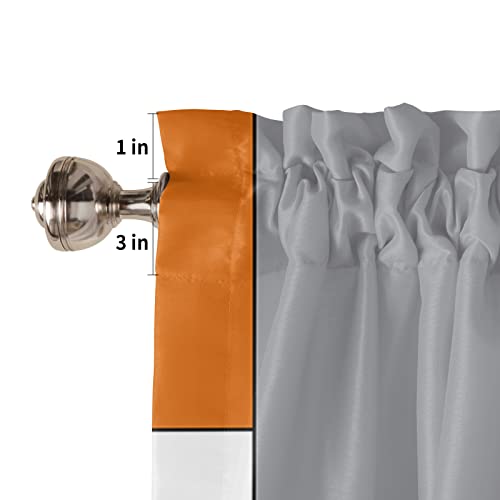 Orange Black Grey Kitchen Valances For Windows Middle Century Modern Abstract Geometric Art Cafe Valances Rod Pocket Curtain Washable Small Window Treatment For Living Room/Bedroom/Home 54X18In #TOP4
