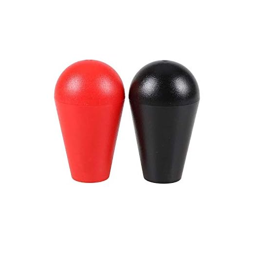 EG STARTS Joystick Oval Balltop, Ellipse Topball Handle per 2 Giocatori - Sanwa Joystick MAME Jamma Part (Rosso & Nero)