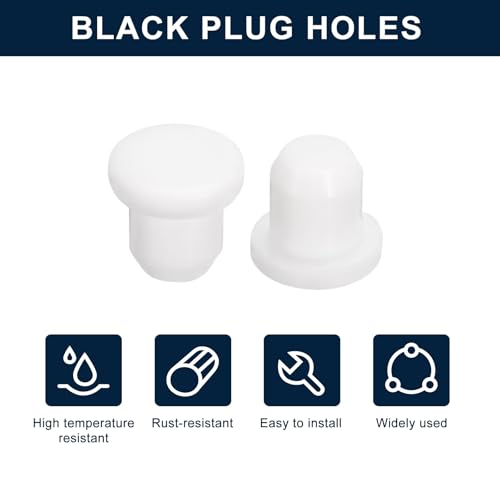 Image of uxcell 32 Pieces White Rubber Stopper, 7.5mm Plug Holes for 7-7.3mm /0.28-0.29 inch Hole