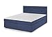 Produktbild Traumnacht Boxspringbett, mit 7-Zonen Tonnentaschenfederkernmatratzen (H2) und Komfortschaumtopper, leichter Aufbau, 140 x 200 cm in blau
