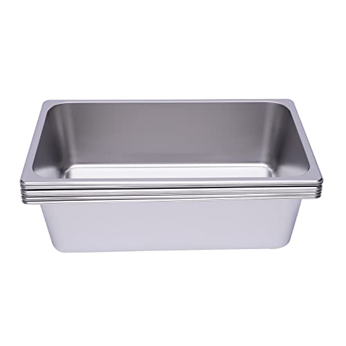 6-Pack 6in Deep Pans 201 Stainless Steel Restaurant Hotel Pan Catering Food Pan Container Steam Table Pans for Commercial and Domestic 20.87x 12.99x 6in per Pan