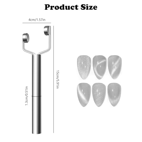 3-in-1-Katzenaugen-Nagelmagnet, Y-förmiger Doppelkopf, magnetischer Katzenaugen-Gellack, multifunktionales Nageldesign-Werkzeug, starker Kraftmagnet,Cat Eye Nails Designs Tools