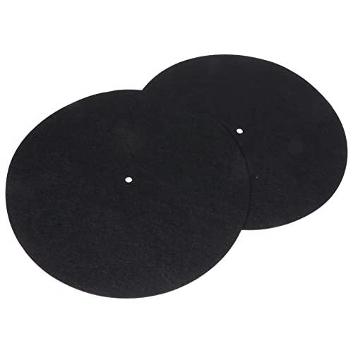 Holibanna 2Pcs Turntable Platter Mat Static Felt Record Protection Pads for Vinyl Players Thickness Vibration Control and Noise Reduction