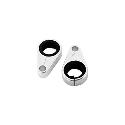 Image of Tusk Billet Brake Line Clamps - Silver, Durable Motorcycle and Off-Road Brake Line Holders