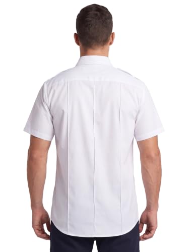 Image of First Class 100% Polyester Short Sleeve Men's Uniform Shirt White
