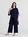 Hanna Nikole Plus Size Chiffon Mother of The Bride Pant Suits for Wedding Womens Pant Suit Set Prom Navy Blue 3X