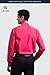 Dress Shirts for Men Hot Pink Long Sleeve Shirt with Matching Tie and Pocket Square Set Classic Button Down Formal Business Shirts for Wedding Party